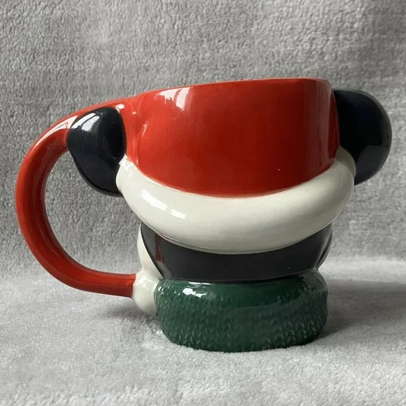 Walt Disney Santa Mickey Mouse 3D Head Christmas Holiday Ceramic Coffee Tea Mug - Picture 3 of 6